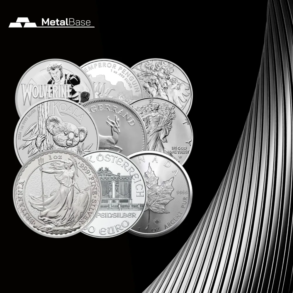 Monedas de plata de inversión en Metal Base